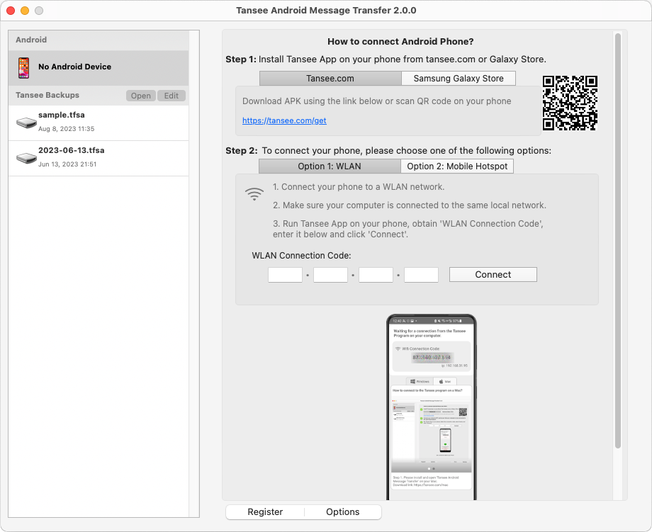 انسخ رسائل SMS وMMS وRCS ورسائل WhatsApp من هاتف Android إلى جهاز Mac الخاص بك