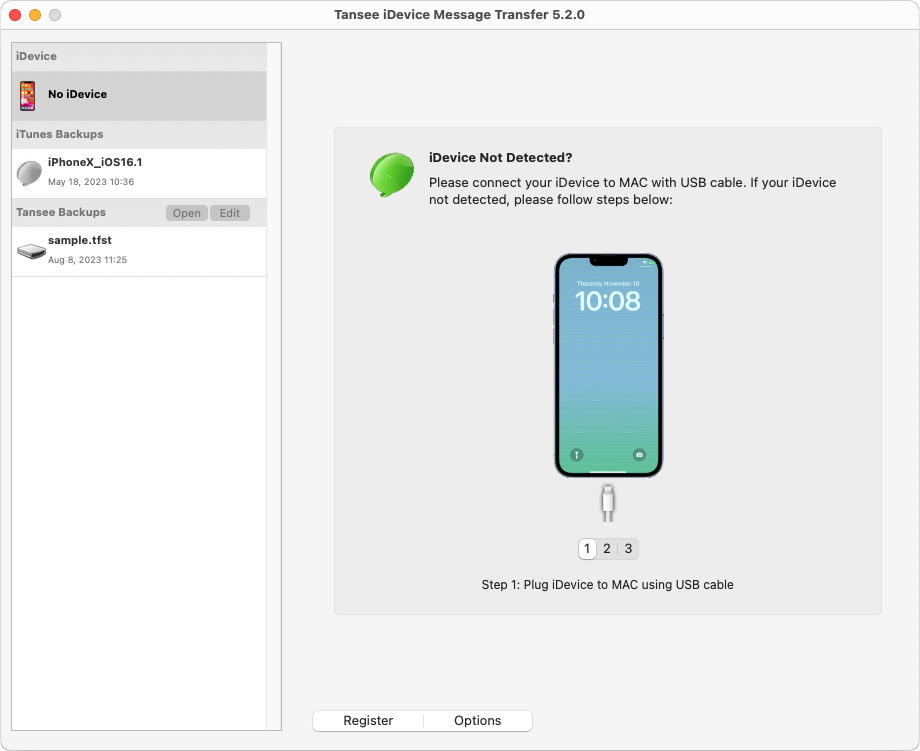 افتح برنامج Tansee لنقل رسائل iPhone لنظام التشغيل Mac